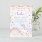 Unicorn Invitation Anniversaire Pastel Unicorn Arc (Debout devant)