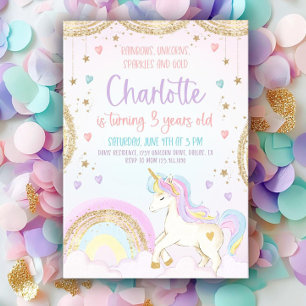 Unicorn Invitation Anniversaire Pastel Unicorn Arc