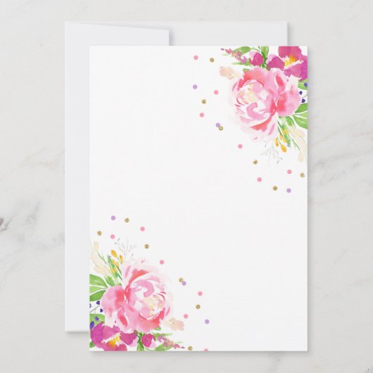 Unicorn Invitation Anniversaire Pink Gold Unicorn (Dos)