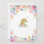 Unicorn Invitation Anniversaire Pink Gold Unicorn (Dos)