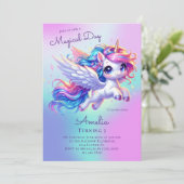 Unicorn Invitation Anniversaire Unicorn Anniversai (Debout devant)
