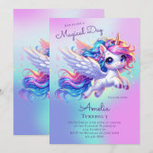 Unicorn Invitation Anniversaire Unicorn Anniversai (Devant / Derrière)
