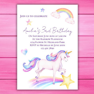 Unicorn Invitation Anniversaire Unicorn Anniversai