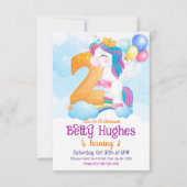 Unicorn Invitation du 2e anniversaire (Devant)