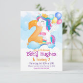 Unicorn Invitation du 2e anniversaire (Debout devant)