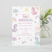 Unicorn Invitation Two Magical. Girls 2nd Birthday (Debout devant)