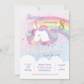 Unicorn Invitations Anniversaire Rainbow Girl (Devant)