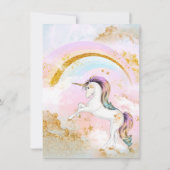 Unicorn Invitations de fête d'anniversaire (Dos)