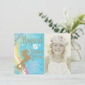 Unicorn Invitations de fête d'anniversaire (Debout devant)