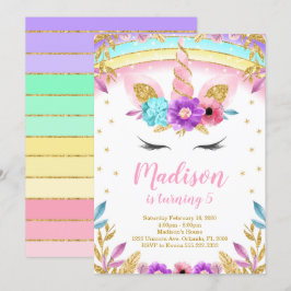 Unicorn Invite Unicorn Invites Unicorn Birthday Kaart