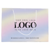 Unicorn Iridescent Holograaf Aangepaste zakelijke  Groot Cadeauzakje (Achterkant)