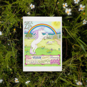 Unicorn Jardin de Dieu Carte Postale Inspirationne