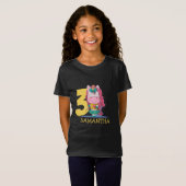 Unicorn jaune 3ème anniversaire T-shirt (Devant entier)