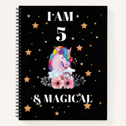 Unicorn Journal I am 5 & Magische laptop Notitieboek (Voorkant)