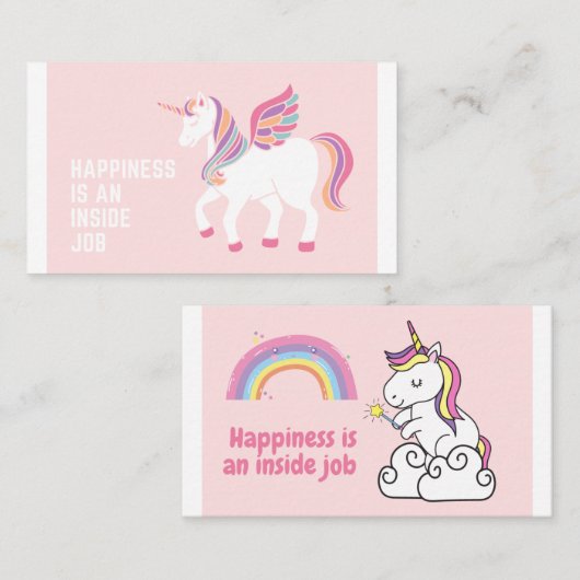 Unicorn-kaart Visitekaartje (Voorkant / Achterkant)