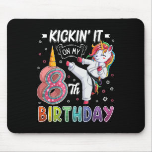 Unicorn Karate 8e verjaardag Acht 8 jaar oude tak Muismat