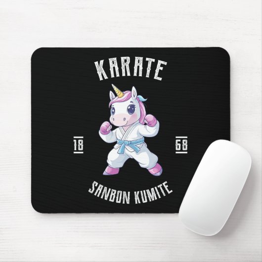 Unicorn Karate - Japanse krijgskunstenaar Muismat (Met muis)