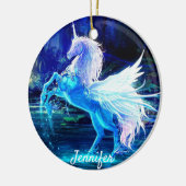  Unicorn kerstboomversienaam en -datum Keramisch Ornament (Links)
