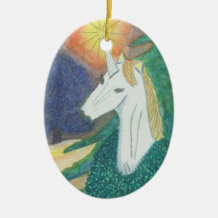 "Unicorn Kerstmis" Keramisch Ornament