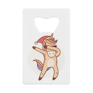 unicorn kerstmis kredietkaart flessenopener