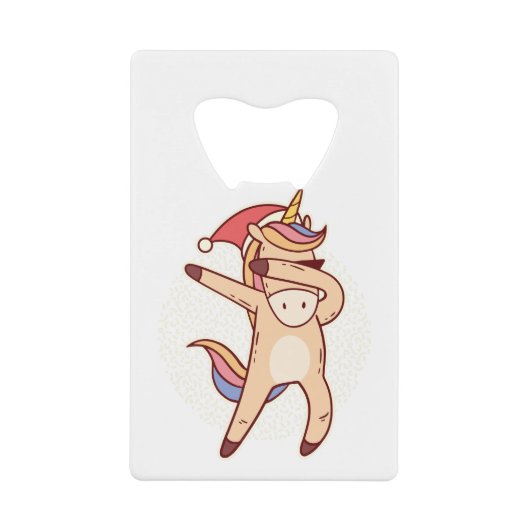 unicorn kerstmis kredietkaart flessenopener (Voorkant)