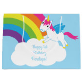 Unicorn Kids Birthday Party Groot Cadeauzakje (Voorkant)