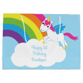 Unicorn Kids Birthday Party Groot Cadeauzakje (Achterkant)