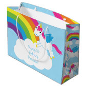 Unicorn Kids Birthday Party Groot Cadeauzakje (Achterkant Gekanteld)