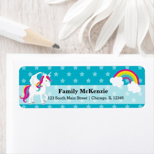 Unicorn * KIES uw achtergrondkleur Etiket (Insitu)