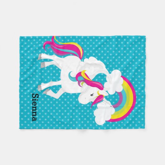 Unicorn * Kies uw achtergrondkleur Fleece Deken (Voorkant (Horizontaal))