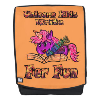 Unicorn Kinder schrijven voor vun Rugtassen