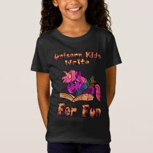 Unicorn Kinder schrijven voor vun T-shirt