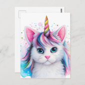 Unicorn Kitten Briefkaart (Voorkant / Achterkant)