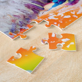 Unicorn Kitten Rainbow-Waterverf Legpuzzel (Zijkant)