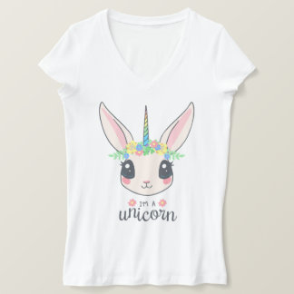 Unicorn konijntje schattige vrouwen t-shirt