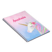 Unicorn-laptops (op maat van naam) notitieboek (Rechterzijde)