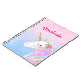 Unicorn-laptops (op maat van naam) notitieboek (Linkerzijde)