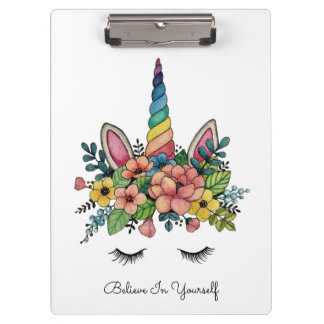 Unicorn Lashes met regenbooghoorn Klembord