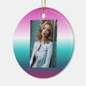unicorn lavender blauwgroen ombre turquoise mermai keramisch ornament (Links)