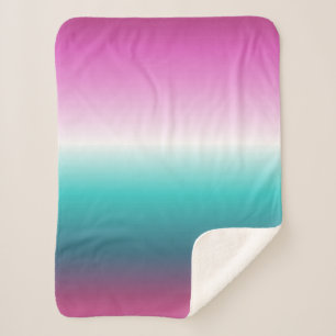 unicorn lavender blauwgroen ombre turquoise mermai sherpa deken