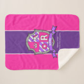 Unicorn letter R Remi: roze krest Sherpa Deken (Voorkant (horizontaal))
