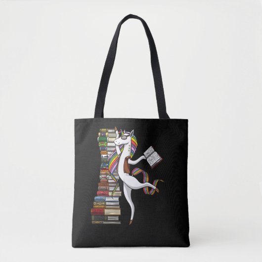 Unicorn Librarian Magical Book Reading Nerd Draagtas (Voorkant)