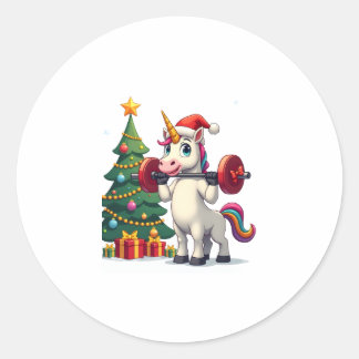 Unicorn Lifting Christmas Weightlifting Deadlift G Ronde Sticker