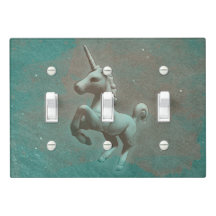 Unicorn Light Switch Hoesje 3 (Blauwgroen staal)