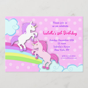 Unicorn Little Pony Birthday Party Invitations Kaart