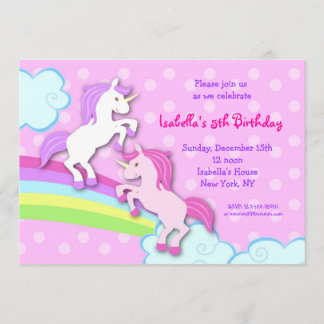 Unicorn Little Pony Birthday Party Invitations Kaart