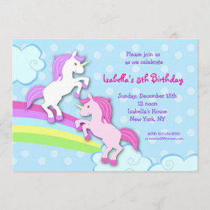 Unicorn Little Pony Birthday Party Invitations Kaart