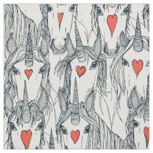 unicorn love indigo persimmon pearl stof