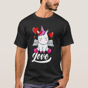 Unicorn Love Valentijnsdag Cute Magical Rainbow T-shirt