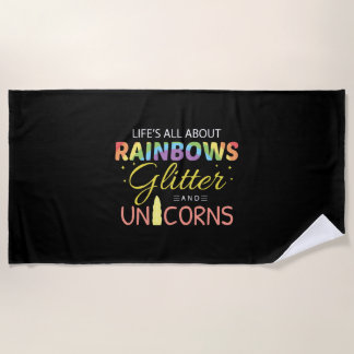 Unicorn Lover Gift Idea Rainbows Glitter Unicorns Strandlaken